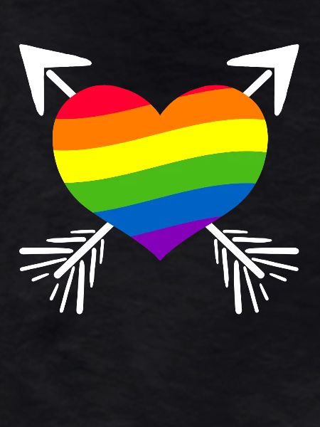 Rainbow Heart Arrow