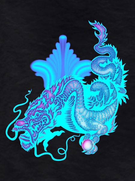 Bright Blue Chinese Dragon