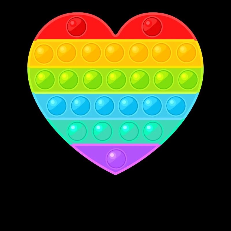 Pop It Popit Heart Arc-en-ciel coloré