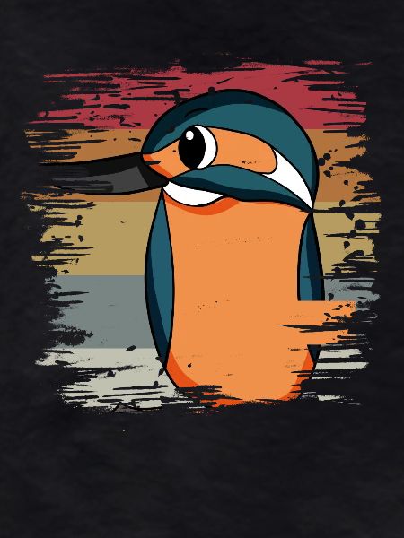 Kingfisher Blue Bird Retro