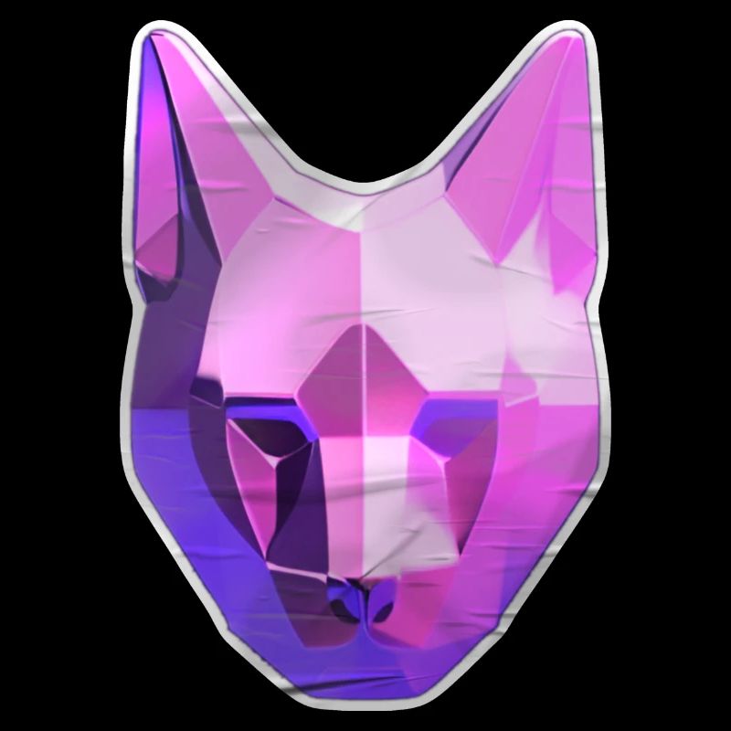 Geometric cat in neon pink