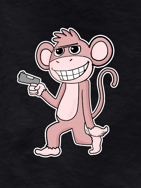 Monkey with pistol