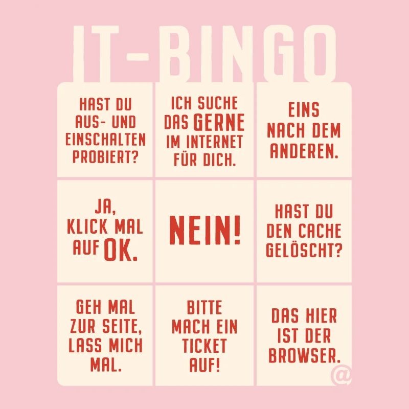 IT Support Bingo Service Desk IT Helpdesk Sysadmin