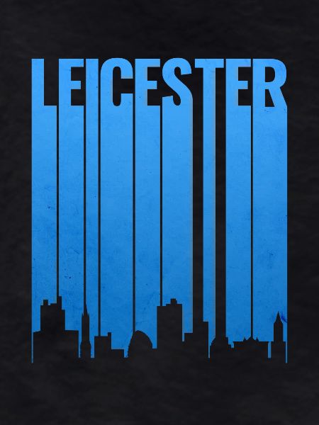 Leicester Skyline Blau Gradient