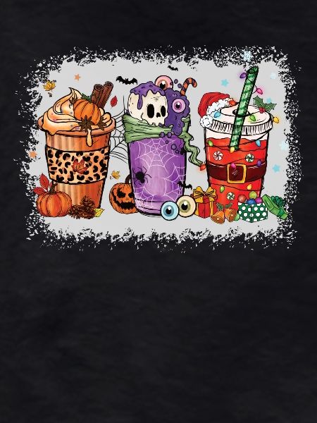 Coffee Cups Hallothanksmas Bleached