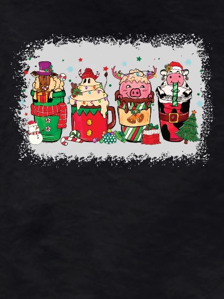 Christmas coffee cup bleached