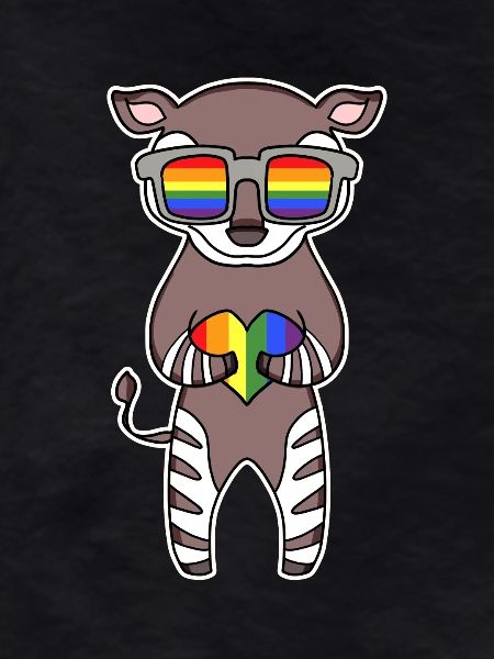 Rainbow - Okapi with glasses