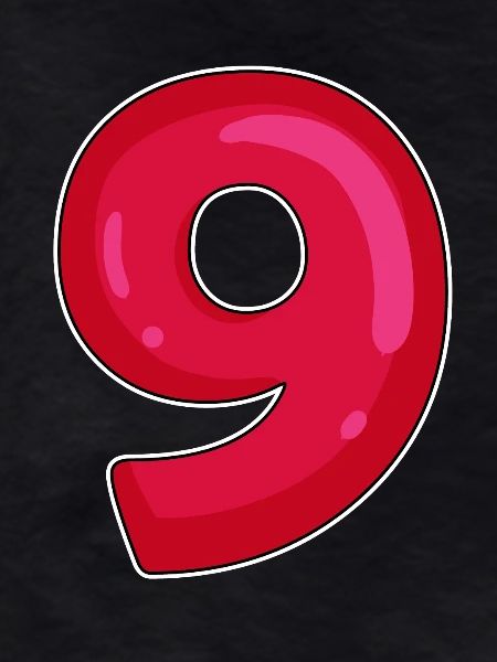 NINE - 9 - Digit red