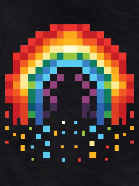 Pixel Art Rainbow 8-Bit Retro
