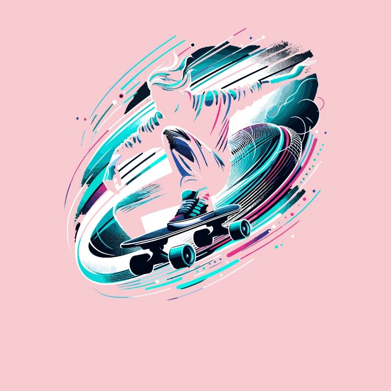 Longboarder auf Skateboard oder Longboard