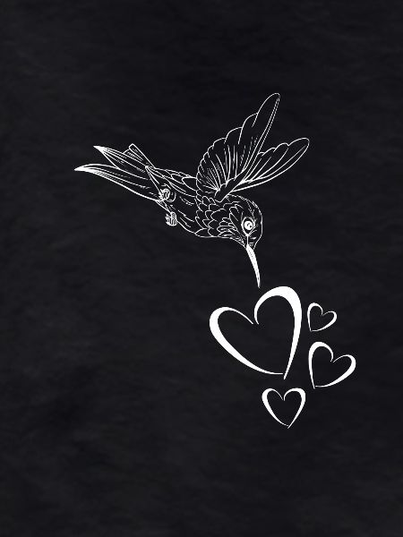 hummingbird with hearts