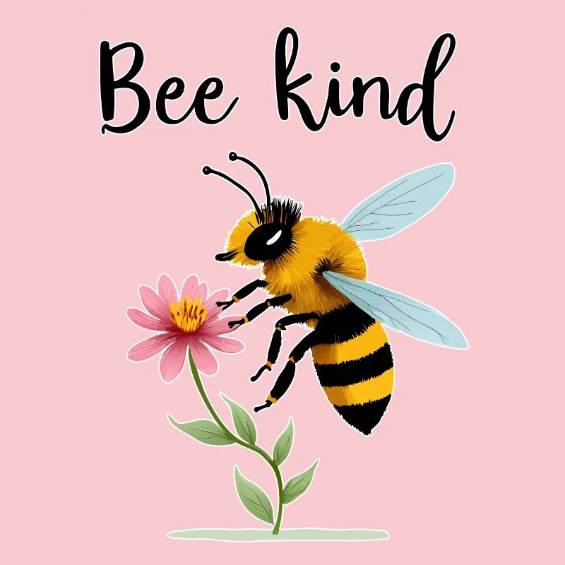 Bee Kind: Cute Bee with Tiny Flower