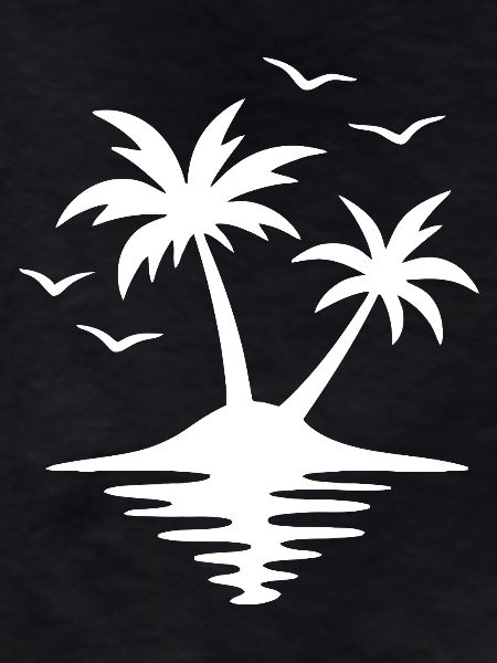 Tropical Sunset Palm Silhouette