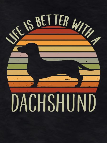 Dachshund Retro Sunset Silhouette Tee