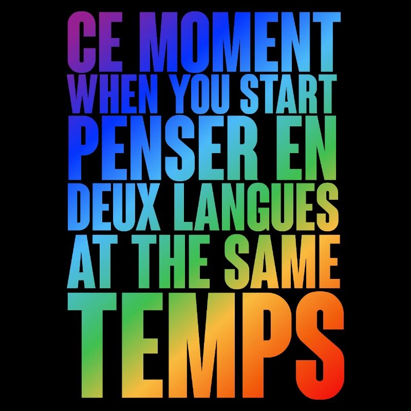Multilingual thinking motif in color gradient