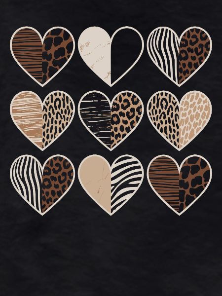 Leopard pattern heart design