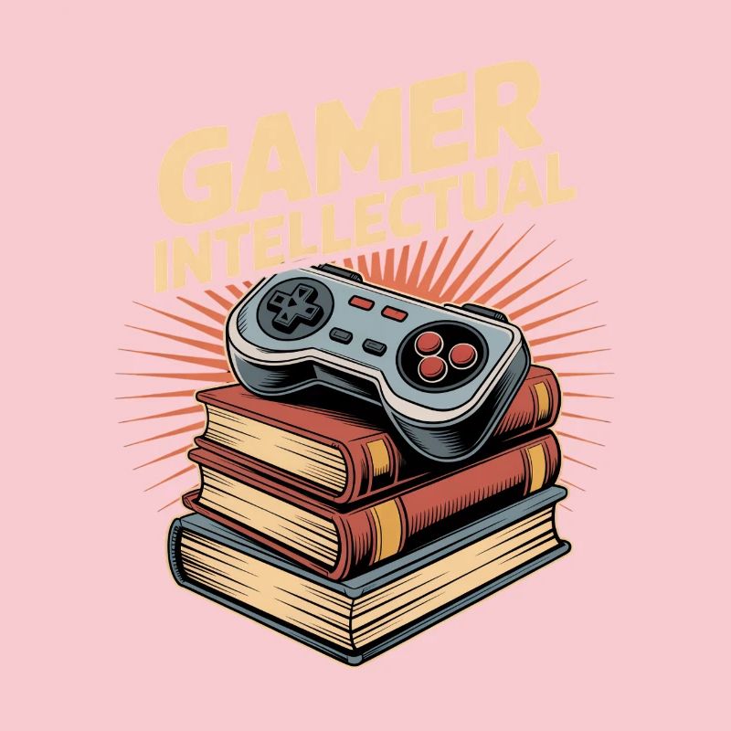 Gamer Intellectual Controller Book Stack