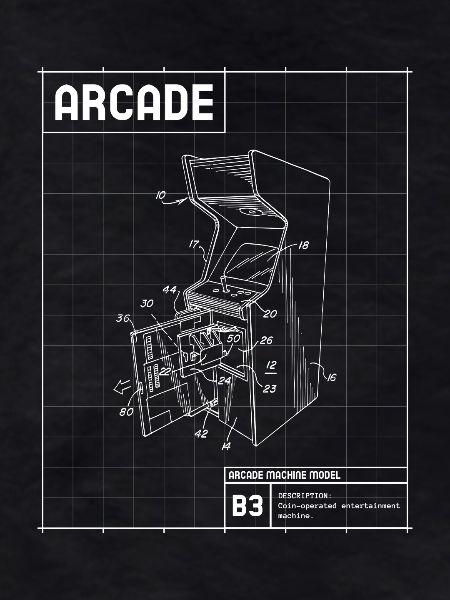 Retro Arcade Sketch on Grid