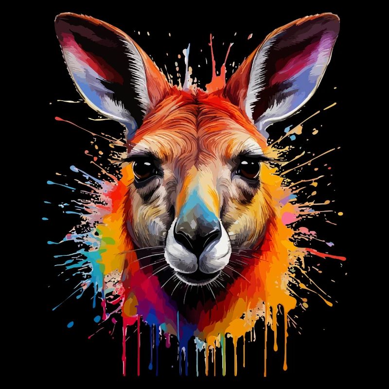 Känguru Farbexplosion Portrait