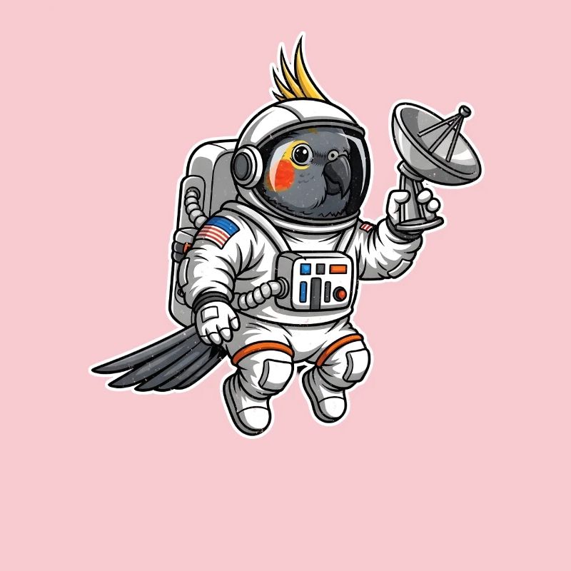 oiseau de l’espace astronaute calopsitte