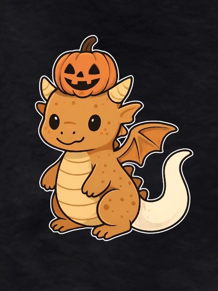 Pumpkin Dragon Kawaii Halloween