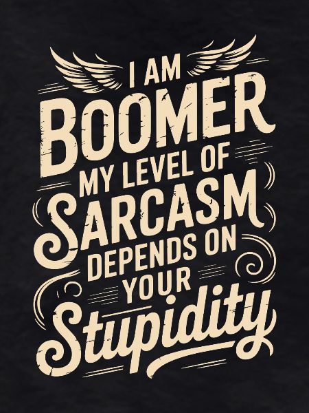 Boomer Sarcasm Saying Shirt Design