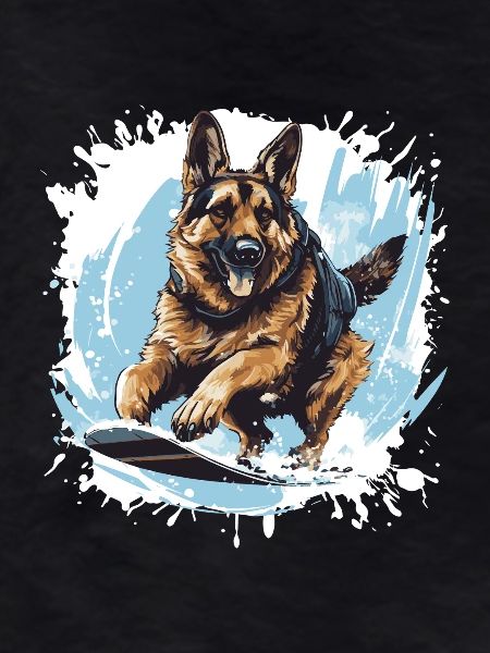 German Shepherd Dog Snowboard