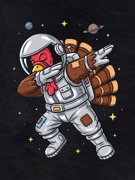 Astronaut duck in space
