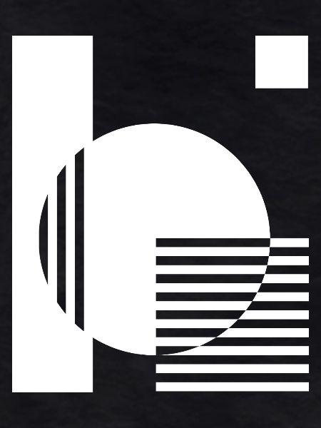 Geometric Mono Circle Stripes