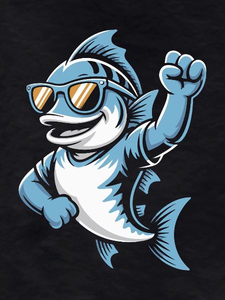 Blue shark with sunglasses