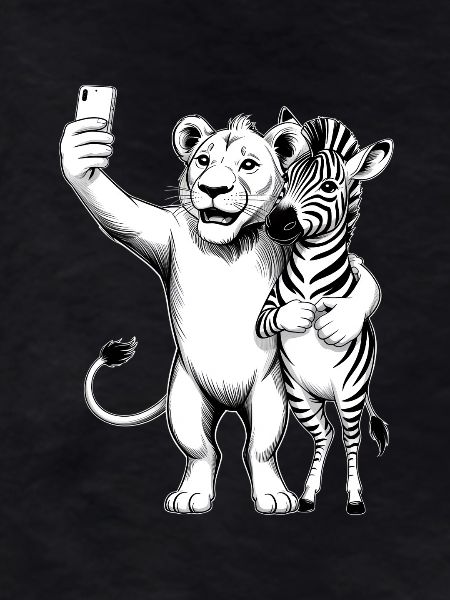 Lion et zèbre