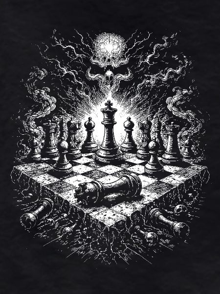 Chess Skull Gothic Board Scene
