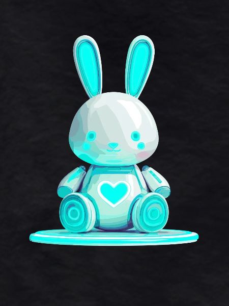 Glowing bunny robot with heart
