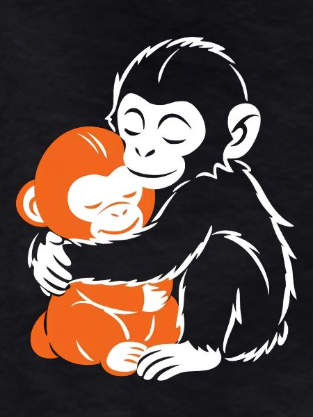 Hugging Monkeys Cozy Embrace