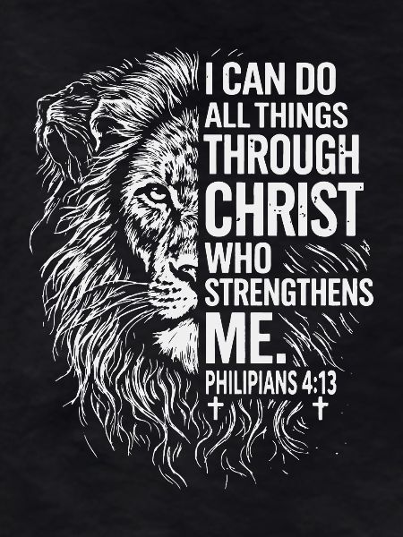 Lion's strength through Christ—Philippians 4:13