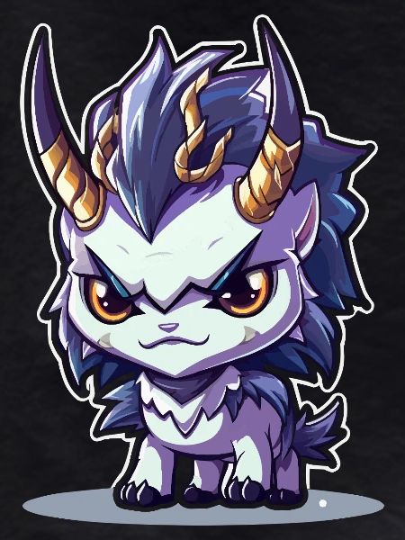 Kleiner Hörnerdrache im Chibi-Stil