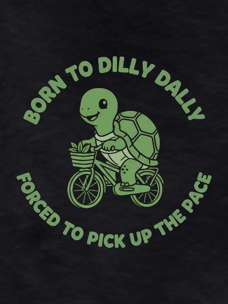 Turtle on Bicycle Decelerated Style