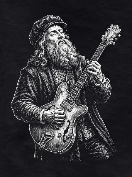 Leonardo Da Vinci plays guitar