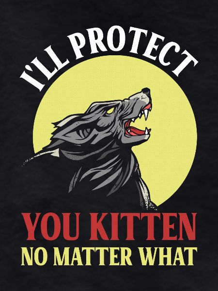 Protective wolf for kittens