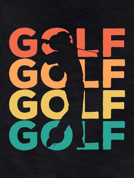 Rainbow Golf Swing Silhouette
