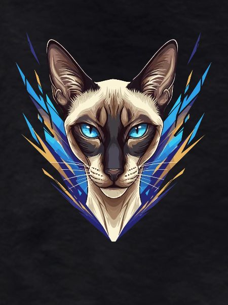 Siamese Cat Neon Style