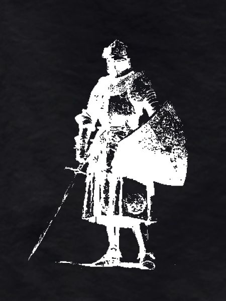 Lone Knight with Banner Silhouette