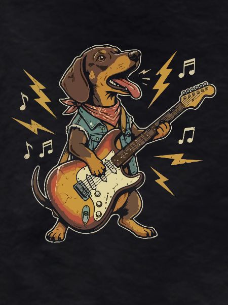 Dachshund Guitarist
