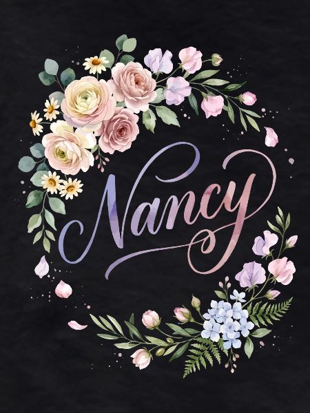 Nancy Flower Wreath Name Design