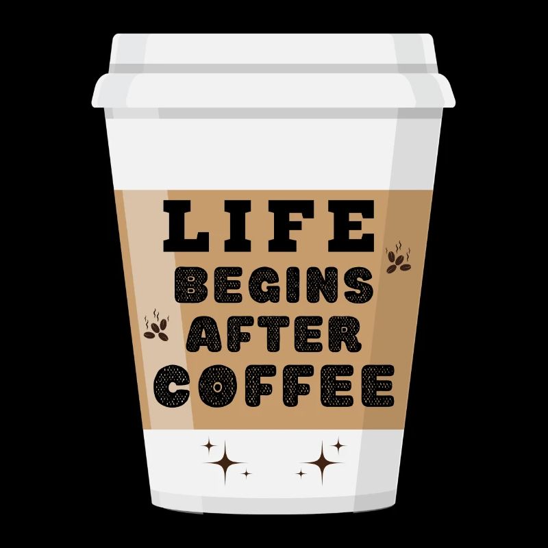 Lustige Koffeinliebhaber Das Leben beginnt nach dem Kaffee