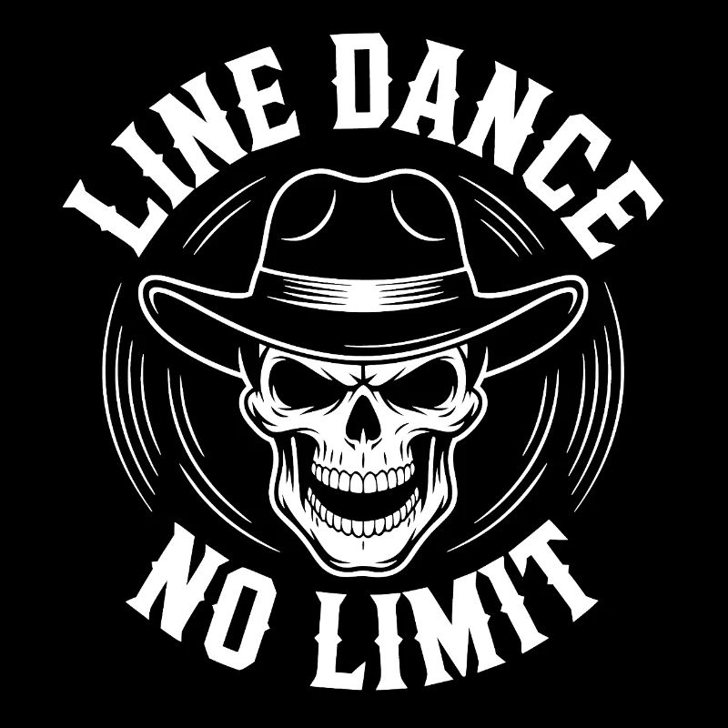 Line Dance Skull mit Stetson und Boots und Lasso