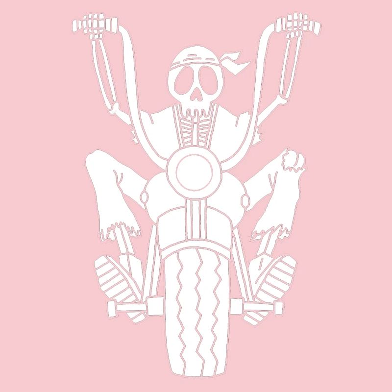 Skeleton white biker