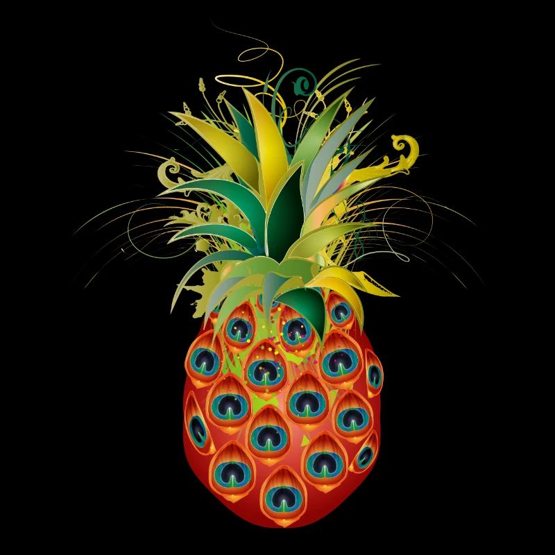 extraordinary pineapple from peacock eye feathers