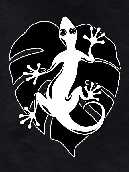 Salamander and leaf