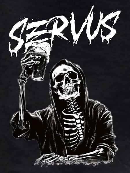 Grim Reaper with beer
